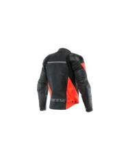 Giacca in pelle Dainese Racing 4 nero-rosso fluo
