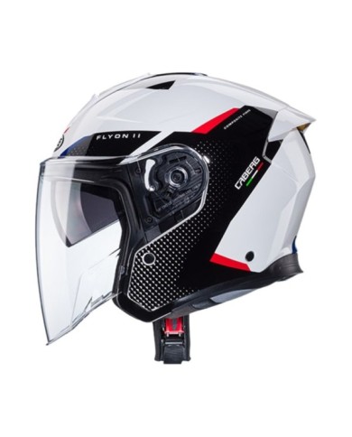 Caberg Casque jet Flyon II Boss blanc-rouge-bleu