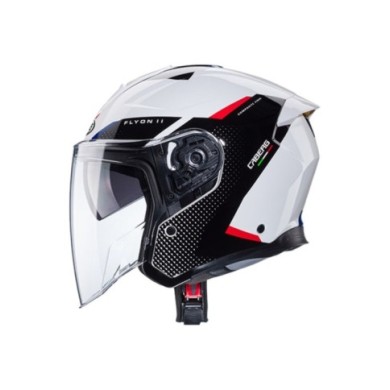 Caberg Casque jet Flyon II Boss blanc-rouge-bleu