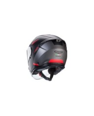 Caberg Casque jet Flyon II Boss gris-rouge-noir mat