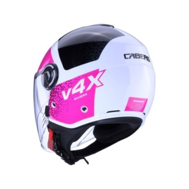Caberg Casque jet Riviera V4X Alpha blanc-fuchsia-noir