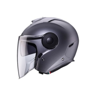 Casco jet Caberg Soho in argento scuro opaco