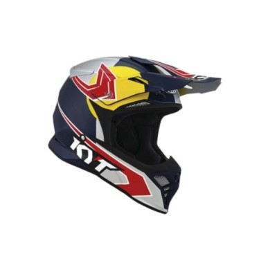 KYT Casco fuoristrada Skyhawk Taddy Replica blu-grigio-giallo