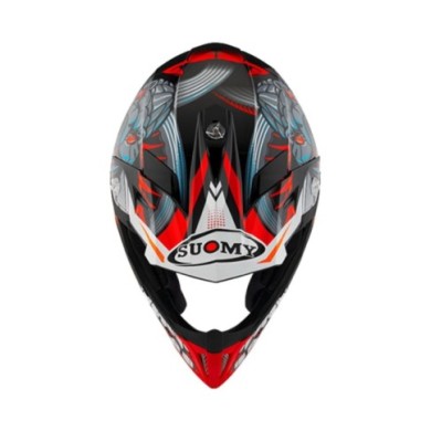 Suomy Casco offroad X-Wing Snake rosso-blu-grigio