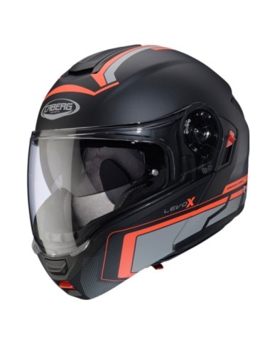 Caberg Casque modulable Levo X Elite noir-gris-rouge fluo mat