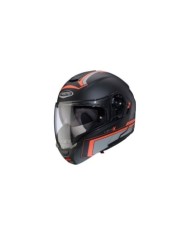 Caberg Levo X Elite casco modulare nero-grigio-rosso fluorescente opaco