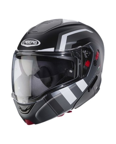 Caberg Horus X Road Casco modulare nero-argento scuro-bianco opaco