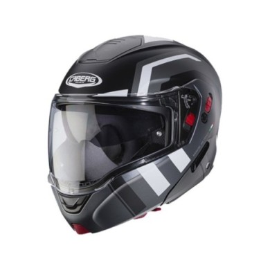 Caberg Horus X Road Casco modulare nero-argento scuro-bianco opaco