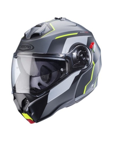 Caberg Duke Evo Move casco modulare argento scuro-nero-giallo