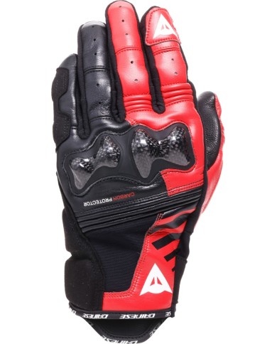 Guanto corto Dainese Reacto Carbon nero-rosso