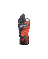 Dainese Gants en cuir Carbon 4 Lang noir-fluo rouge-blanc