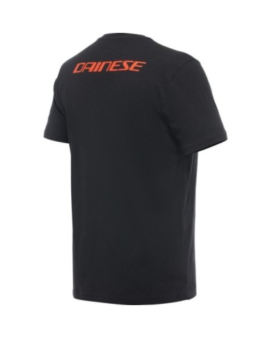 Dainese T-shirt Dainese Logo noir-rouge fluo