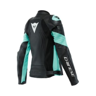 Dainese Damen Lederjacke Racing 4 schwarz-türkis