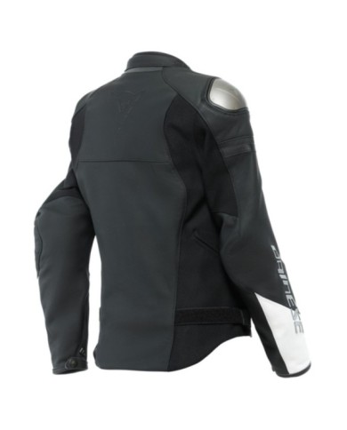 Dainese Femmes Veste en cuir Rapida noir mat-blanc