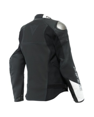 Dainese Damen Lederjacke Perf. Rapida schwarz matt-weiss