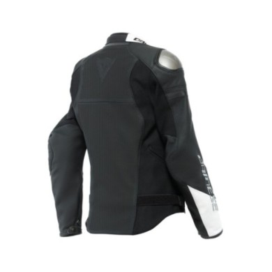 Dainese Femmes Veste en cuir Perf. Rapida noir mat-blanc