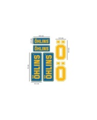 Öhlins Set di adesivi R&T Set ÖHLINS, 12 diversi adesivi