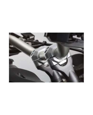 SW-MOTECH Manopole da 25 mm per manubrio da 22 mm, argento