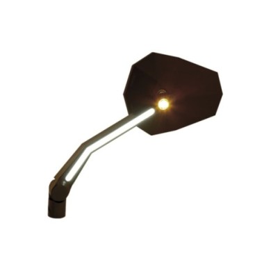 Highsider Specchio STEALTH -X4 con indicatore LED   luce di posizione nera