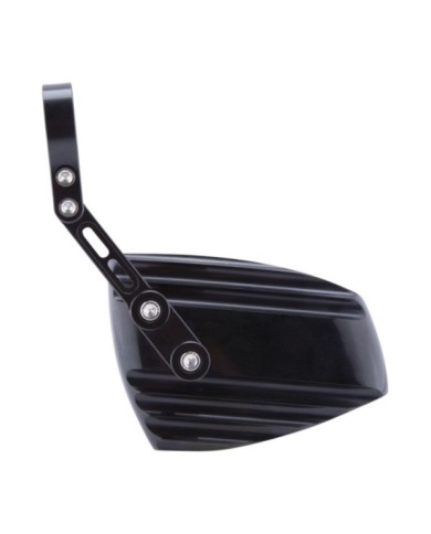 Highsider Specchietto retrovisore per estremità manubrio WAVE in alluminio nero Régula