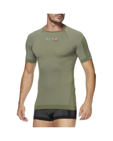 SIXS Short sleeve round neck jersey ARMY army olive XS