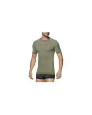 SIXS Maglia a maniche corte con collo rotondo ARMY verde militare XS