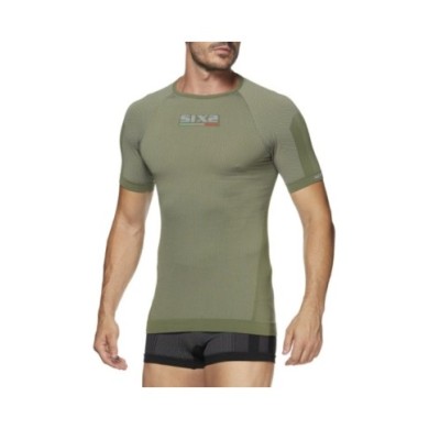 SIXS Short sleeve round neck jersey ARMY army olive XS