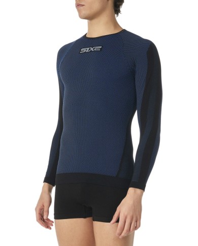 SIXS Langarm Funktionsshirt TS2 schwarz-petrol XS