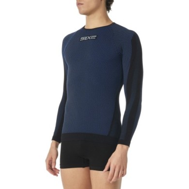 SIXS Langarm Funktionsshirt TS2 schwarz-petrol XS