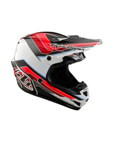 Troy Lee Designs SE4 Polyacrylite Helmet - Block gris-rouge