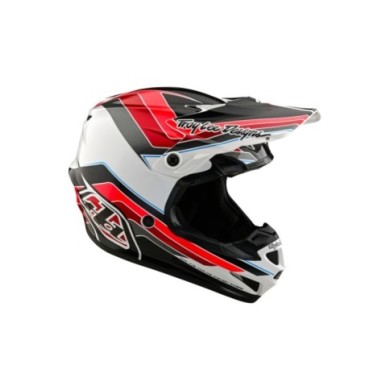 Troy Lee Designs SE4 Polyacrylite Helmet - Block gris-rouge