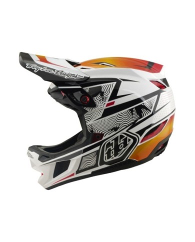 Troy Lee Designs Casco composito D4 W Mips - Lined Up bianco