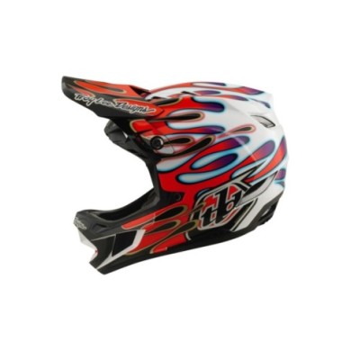 Troy Lee Designs Casco composito D4 W Mips - Overspray bianco-rosso