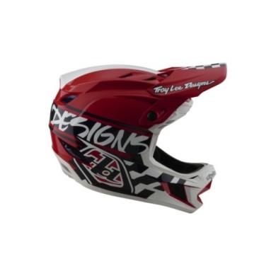 Troy Lee Designs D4 Polyacrylite Helmet W MIPS - Fifty-50 weiss-rot