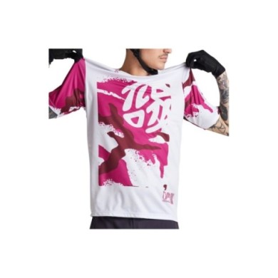 Troy Lee Designs Flowline SS Jersey - Condfined blanc-rose