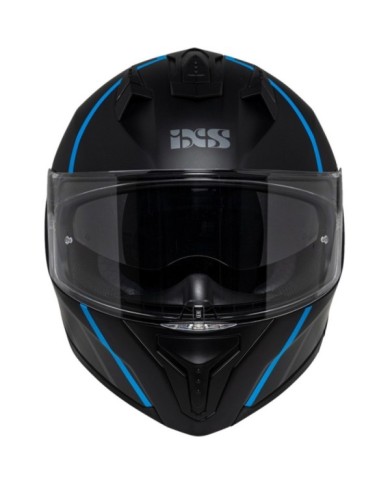 casco integrale iXS iXS217 2.0 nero opaco/azzurro
