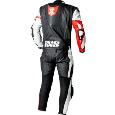iXS Ace 1.0 tuta intera in pelle nero-bianco-rosso