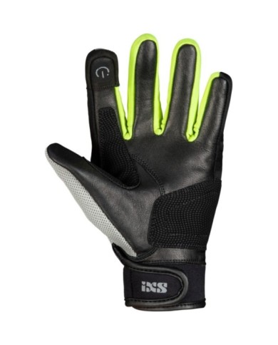 iXS Classic Dames Gant Evo-Air noir-gris clair-neon jaune