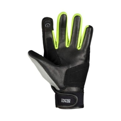 iXS Classic Dames Gant Evo-Air noir-gris clair-neon jaune