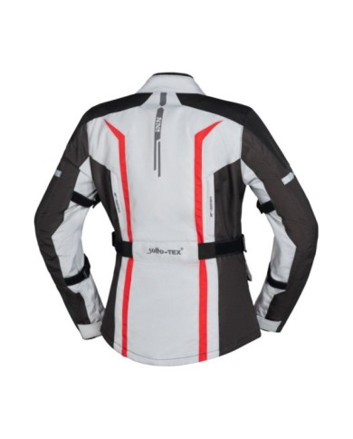iXS Tour Damen Jacke Evans-ST 2.0 hellgrau-grau-rot