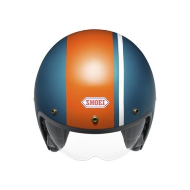 SHOEI Casco Jet J-O 2 Adventure TC-2, blu-arancione-bianco