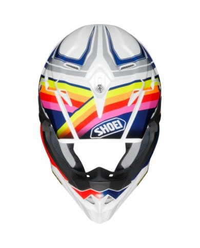 SHOEI Casque Motocross VFX-WR Pinnacle TC-1, blanc-rouge-bleu