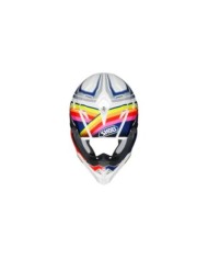 SHOEI Casque Motocross VFX-WR Pinnacle TC-1, blanc-rouge-bleu