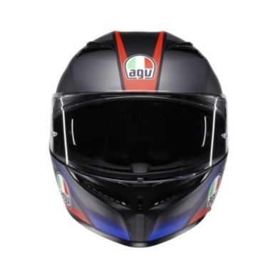 AGV Casque intégral K3 Striga noir mat bleu rouge