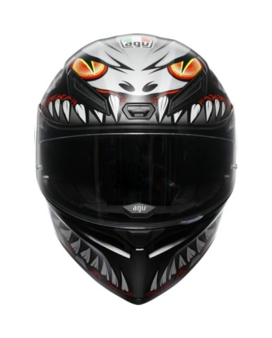 AGV Integralhelm K1 S Lyzard matt schwarz-grau-rot