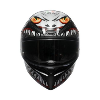 AGV Casco integrale K1 S Lyzard opaco nero-grigio-rosso