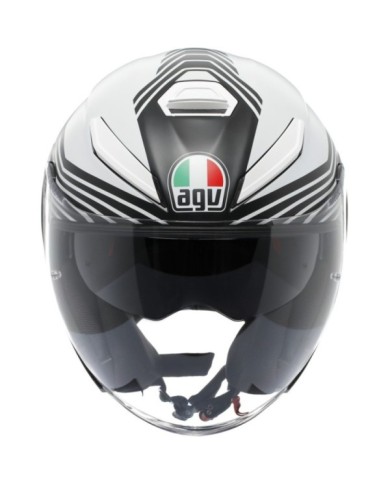 AGV Casque jet K5 Evo Control matte black and white
