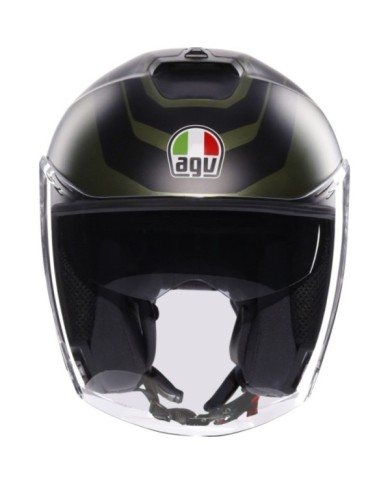 AGV Casco jet Irides Sakai verde-nero opaco