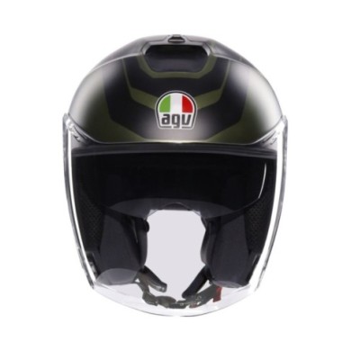 AGV Casque jet Irides Sakai vert-noir mat