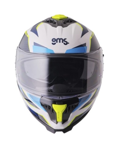 gms Casco integrale Gelero bianco-blu-giallo